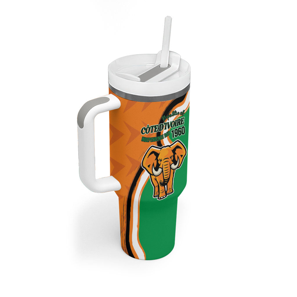 Personalised Ivory Coast August 7th 1960 Tumbler With Handle Happy Independence Day