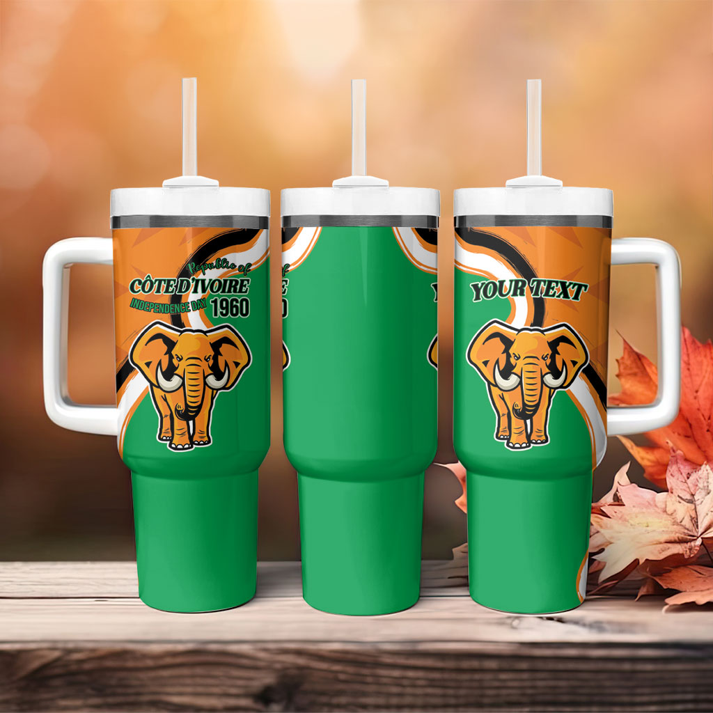 Personalised Ivory Coast August 7th 1960 Tumbler With Handle Happy Independence Day