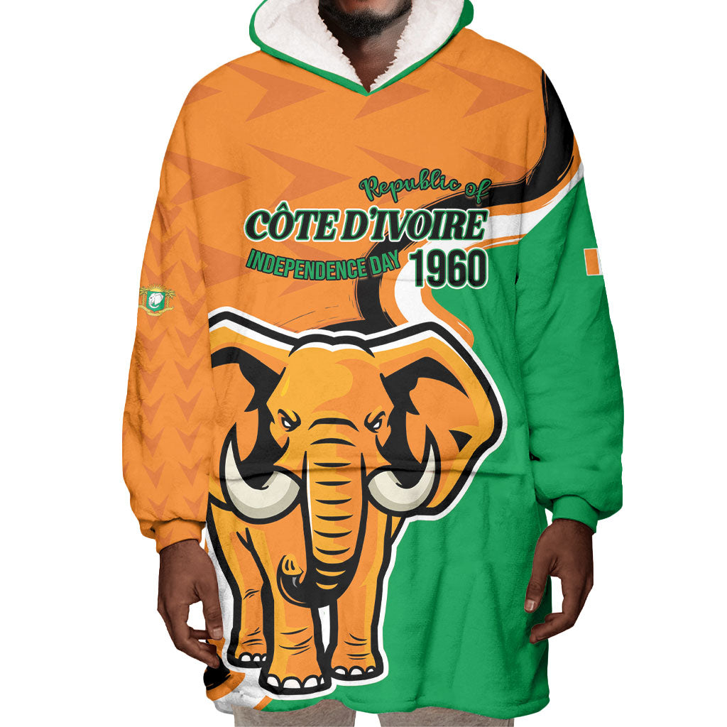 Personalised Ivory Coast August 7th 1960 Wearable Blanket Hoodie Happy Independence Day