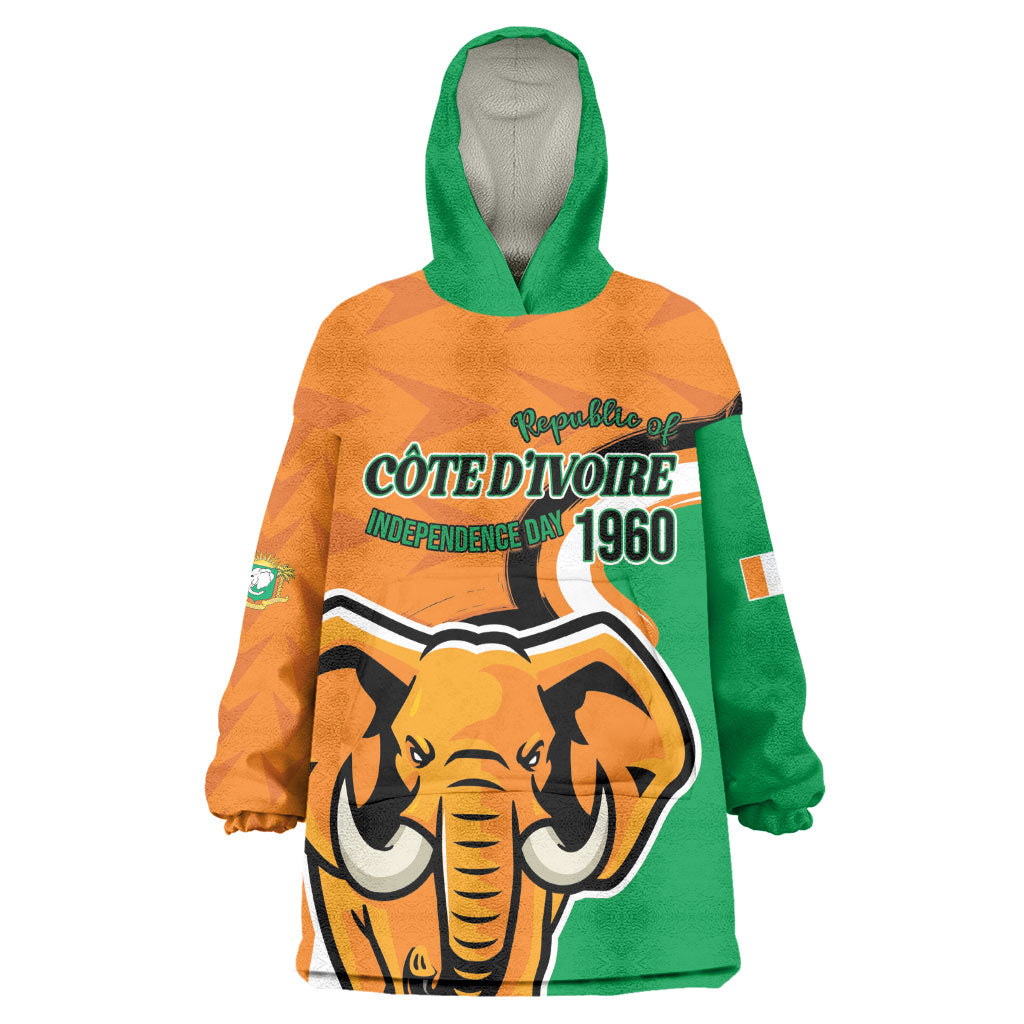 Personalised Ivory Coast August 7th 1960 Wearable Blanket Hoodie Happy Independence Day
