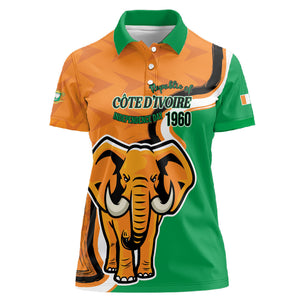 Personalised Ivory Coast August 7th 1960 Women Polo Shirt Happy Independence Day