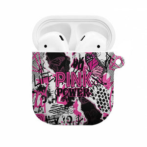 Pink Power Graffiti AirPods Case Breast Cancer Awareness