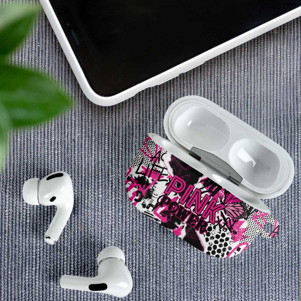 Pink Power Graffiti AirPods Case Breast Cancer Awareness