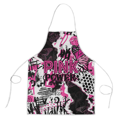 Pink Power Graffiti Apron Breast Cancer Awareness