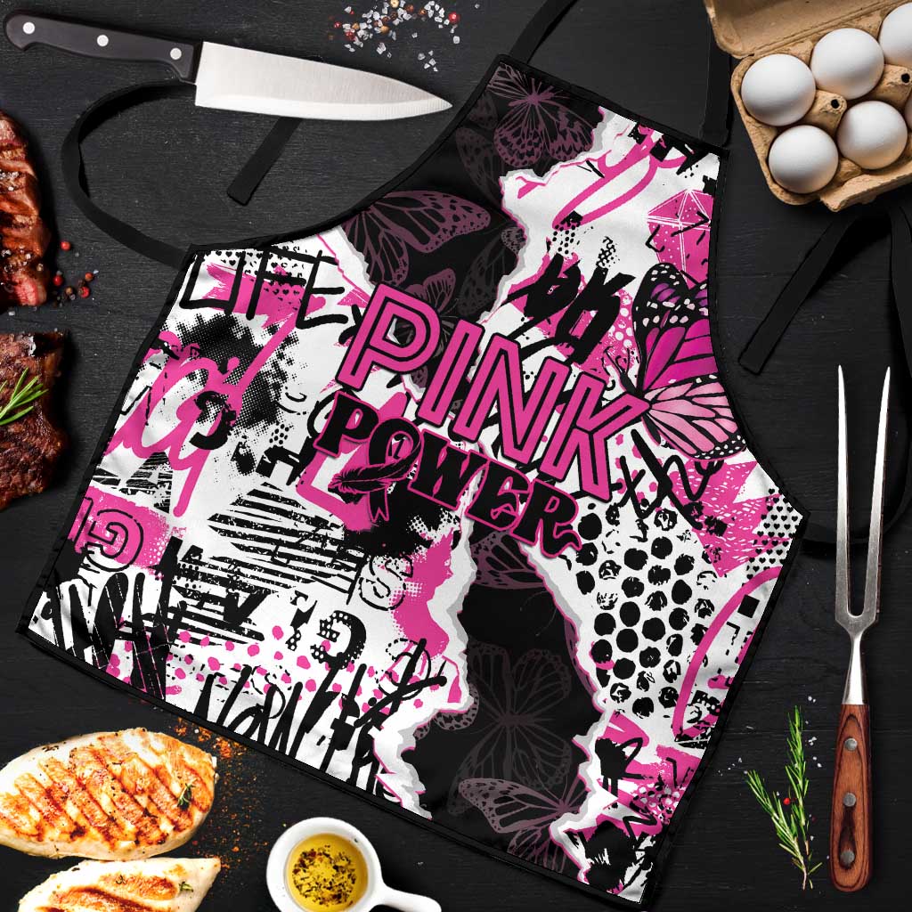 Pink Power Graffiti Apron Breast Cancer Awareness