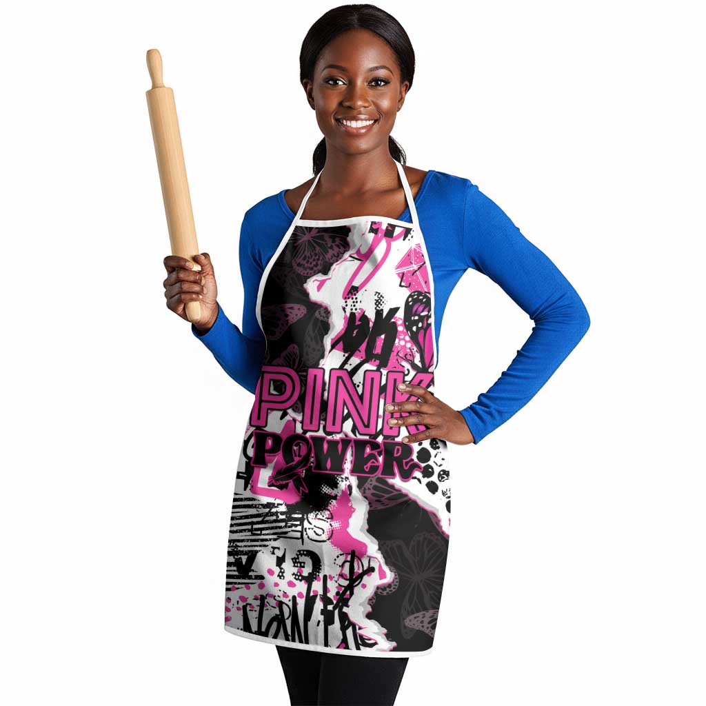 Pink Power Graffiti Apron Breast Cancer Awareness
