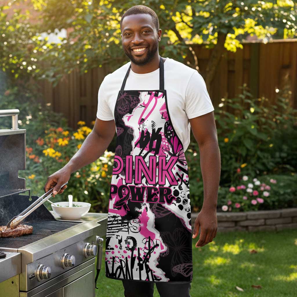 Pink Power Graffiti Apron Breast Cancer Awareness