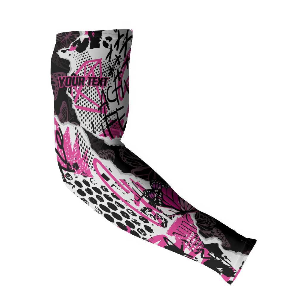 Personalized Pink Power Graffiti Arm Sleeves Breast Cancer Awareness