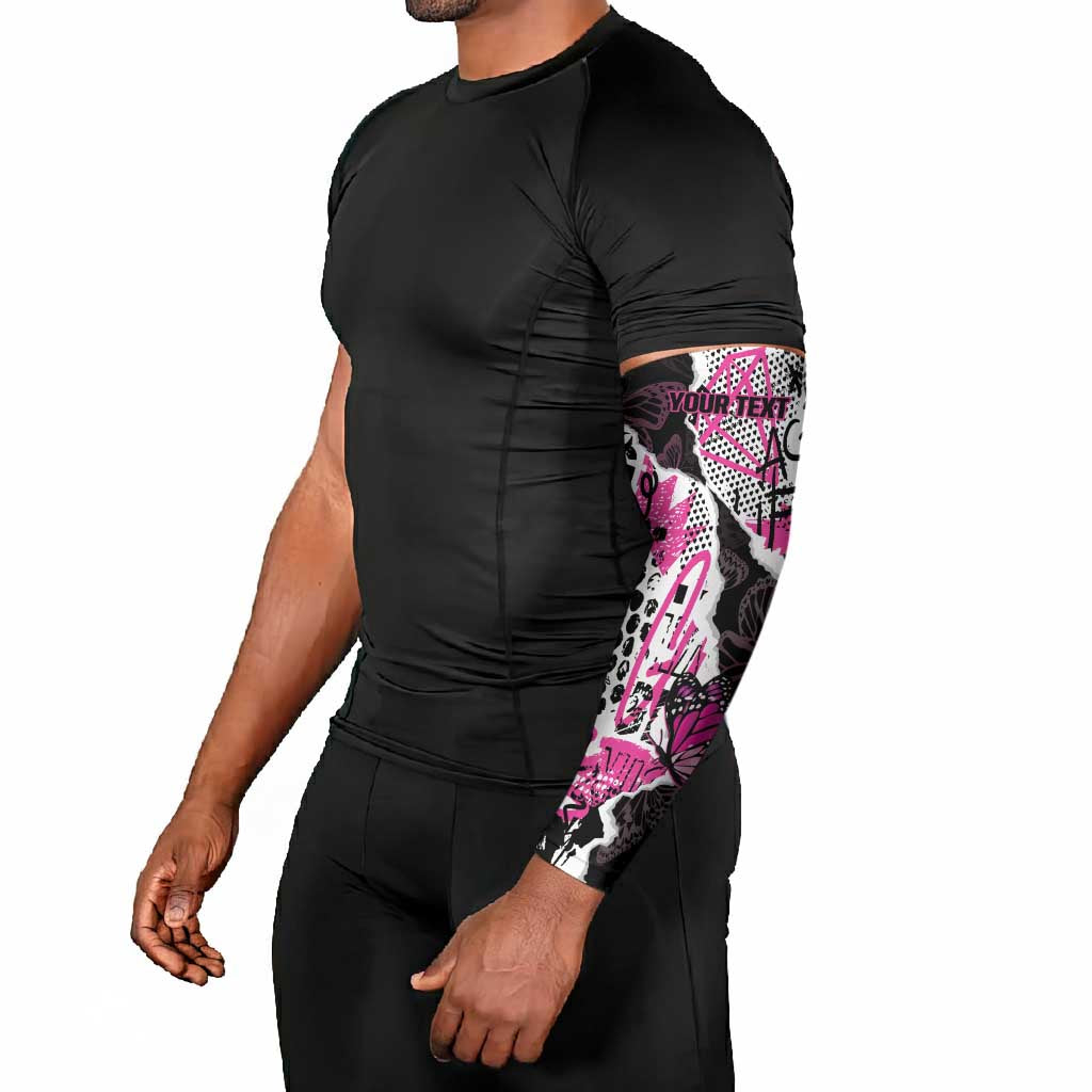 Personalized Pink Power Graffiti Arm Sleeves Breast Cancer Awareness