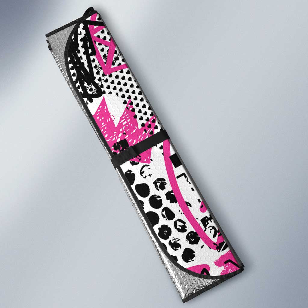 Pink Power Graffiti Auto Sun Shade Breast Cancer Awareness