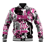 Personalized Pink Power Graffiti Baseball Jacket Breast Cancer Awareness - African Pride