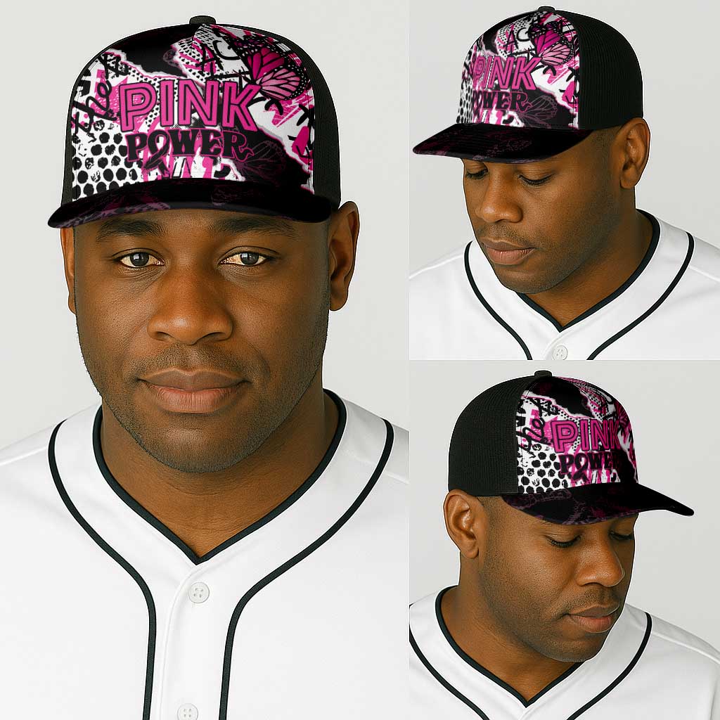 Pink Power Graffiti Baseball Net Cap Breast Cancer Awareness - African Pride