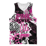 Personalized Pink Power Graffiti Basketball Jersey Breast Cancer Awareness LT01