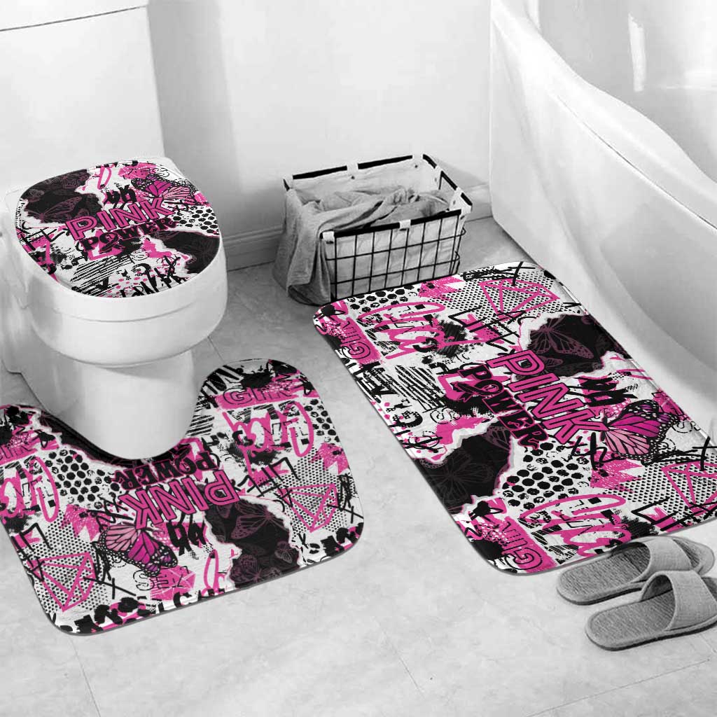 Pink Power Graffiti Bathroom Set Breast Cancer Awareness