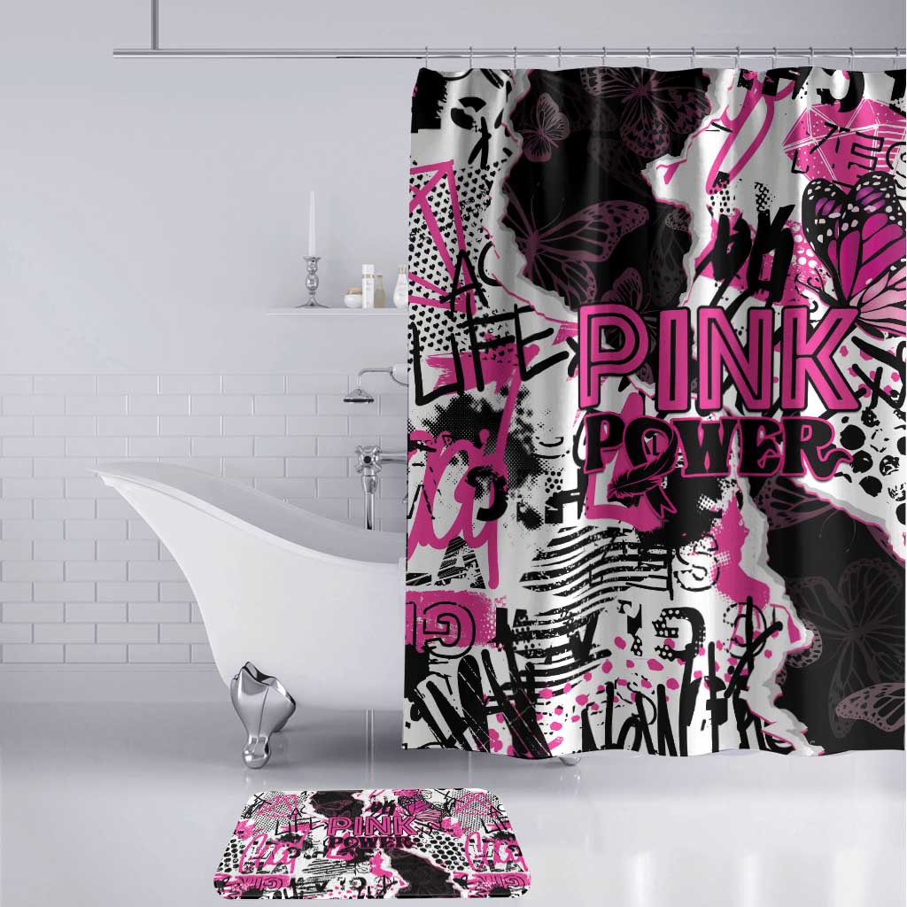 Pink Power Graffiti Bathroom Set Breast Cancer Awareness