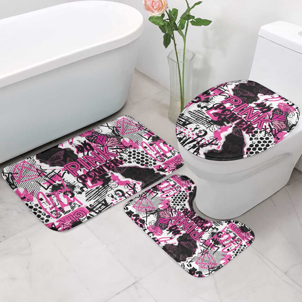 Pink Power Graffiti Bathroom Set Breast Cancer Awareness