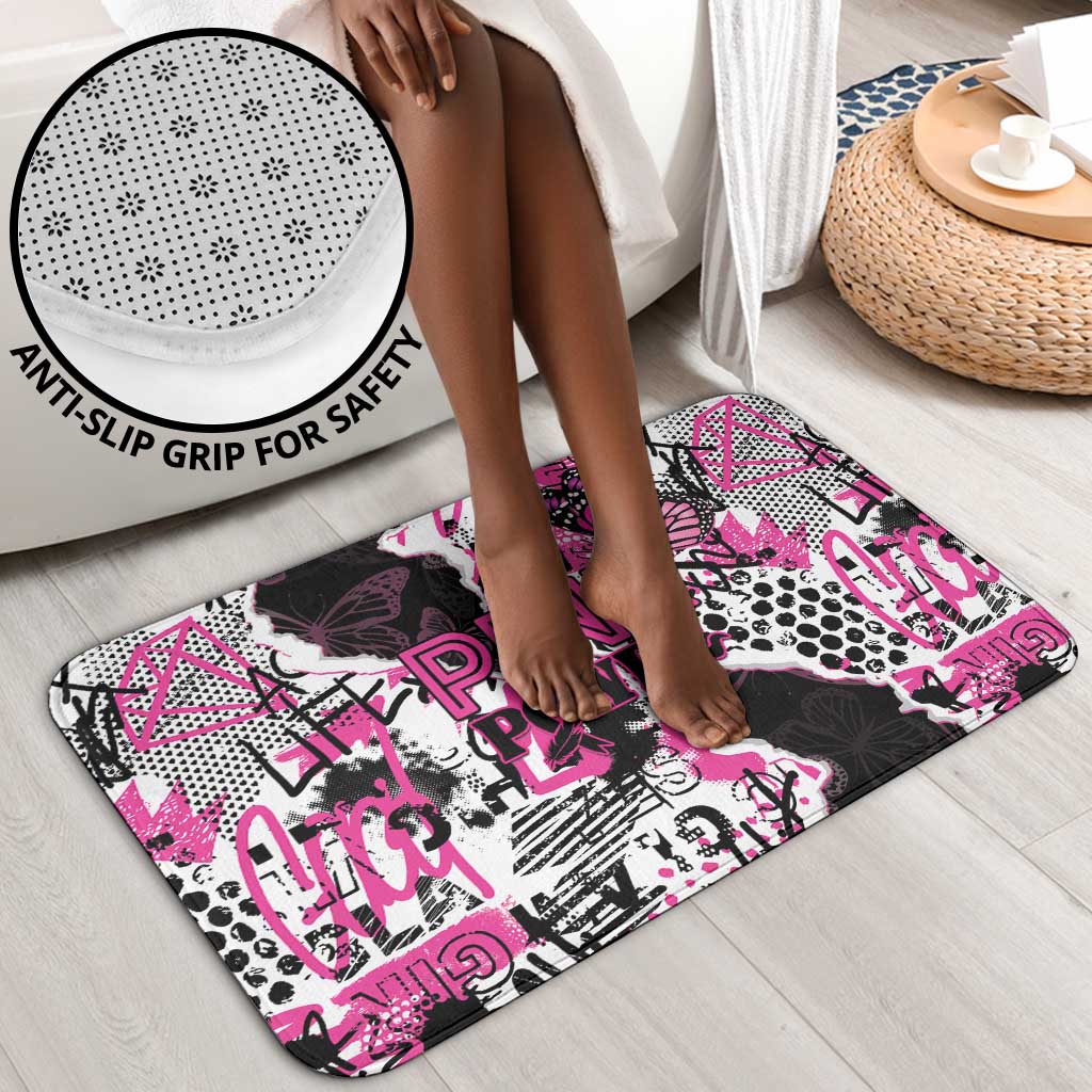 Pink Power Graffiti Bathroom Set Breast Cancer Awareness