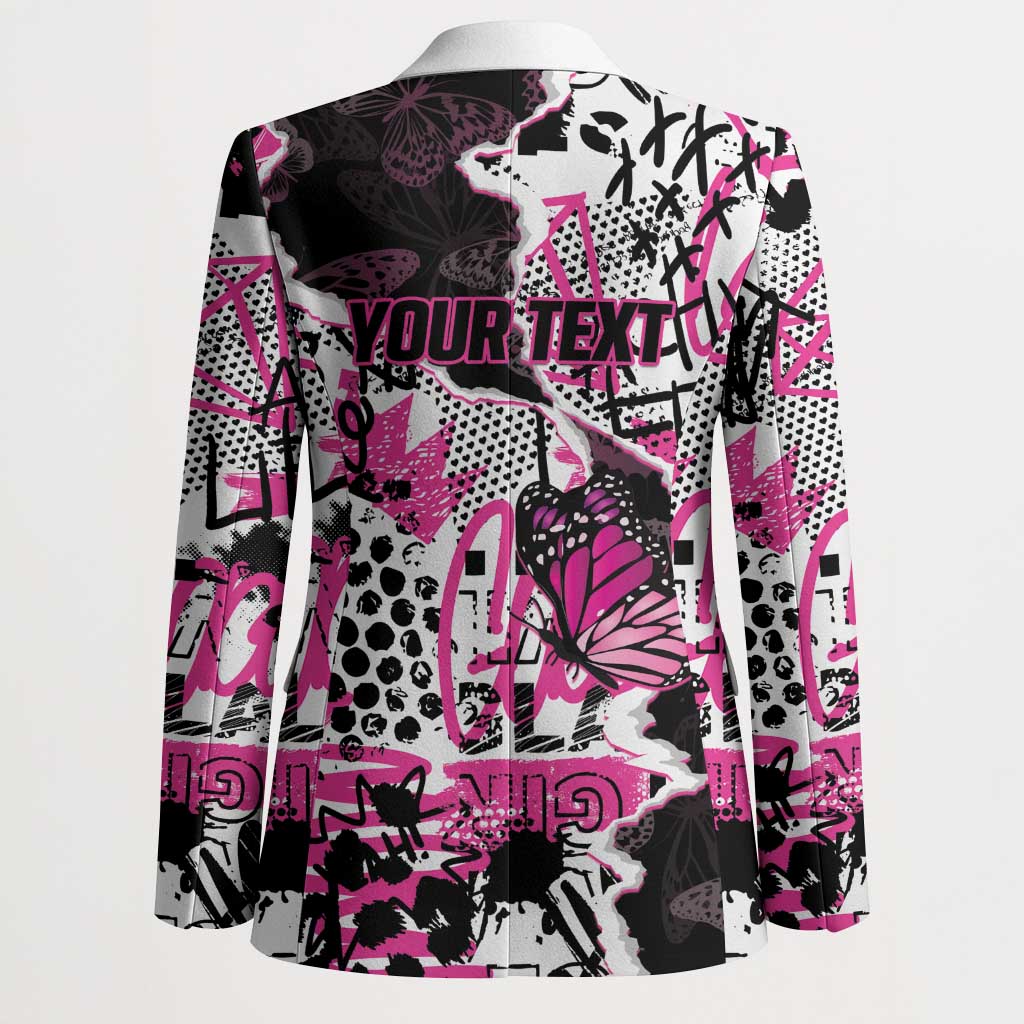 Personalized Pink Power Graffiti Blazer Breast Cancer Awareness