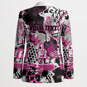 Personalized Pink Power Graffiti Blazer Breast Cancer Awareness