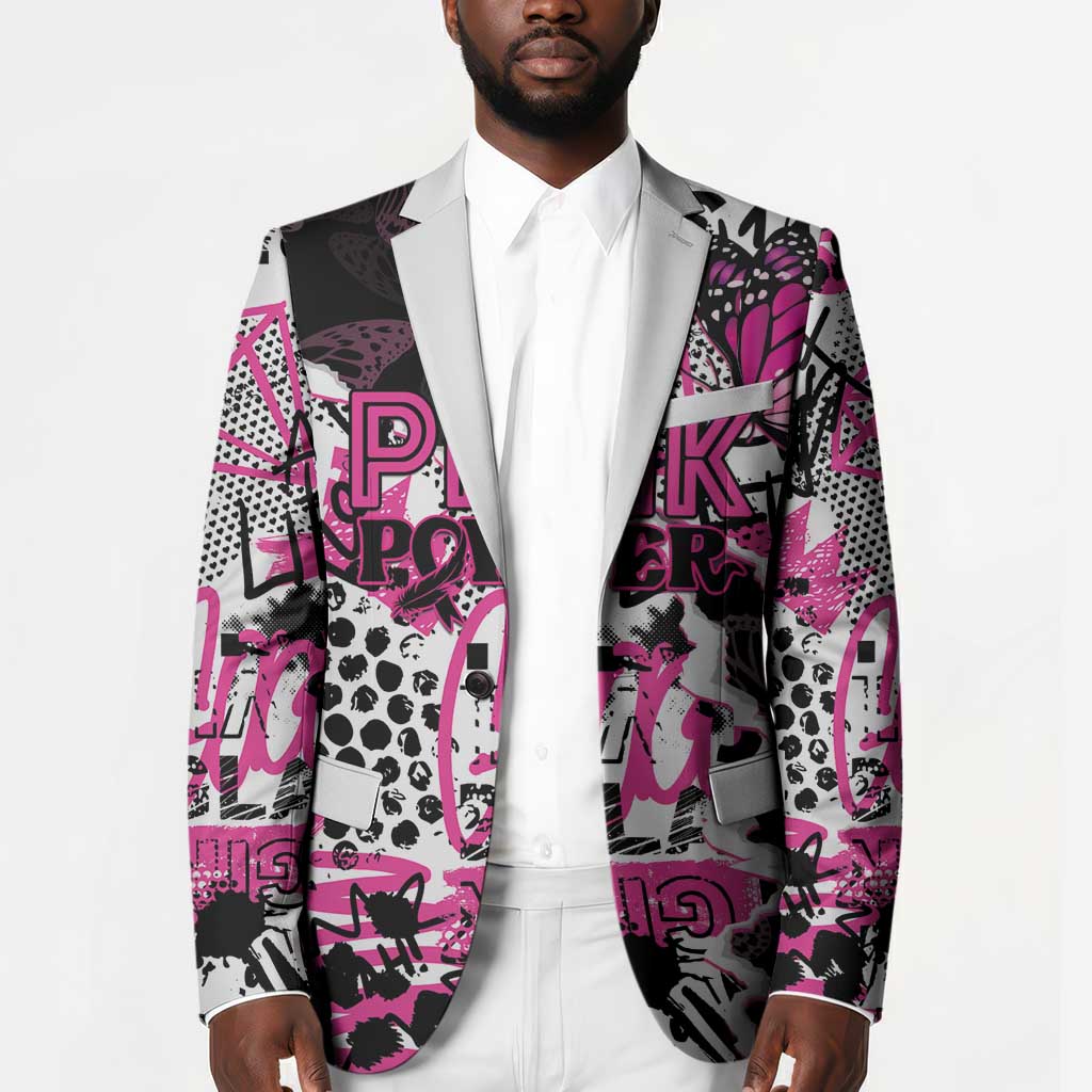 Personalized Pink Power Graffiti Blazer Breast Cancer Awareness