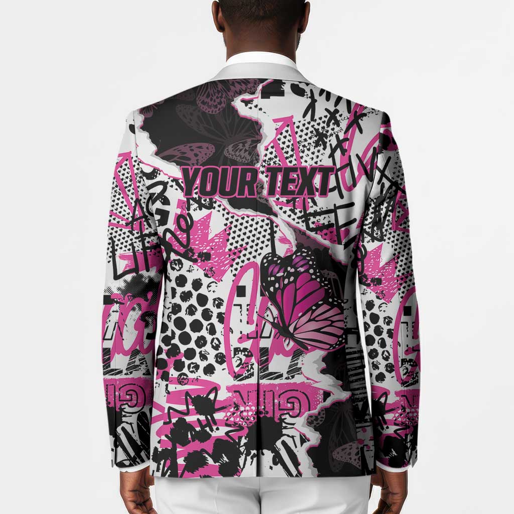 Personalized Pink Power Graffiti Blazer Breast Cancer Awareness