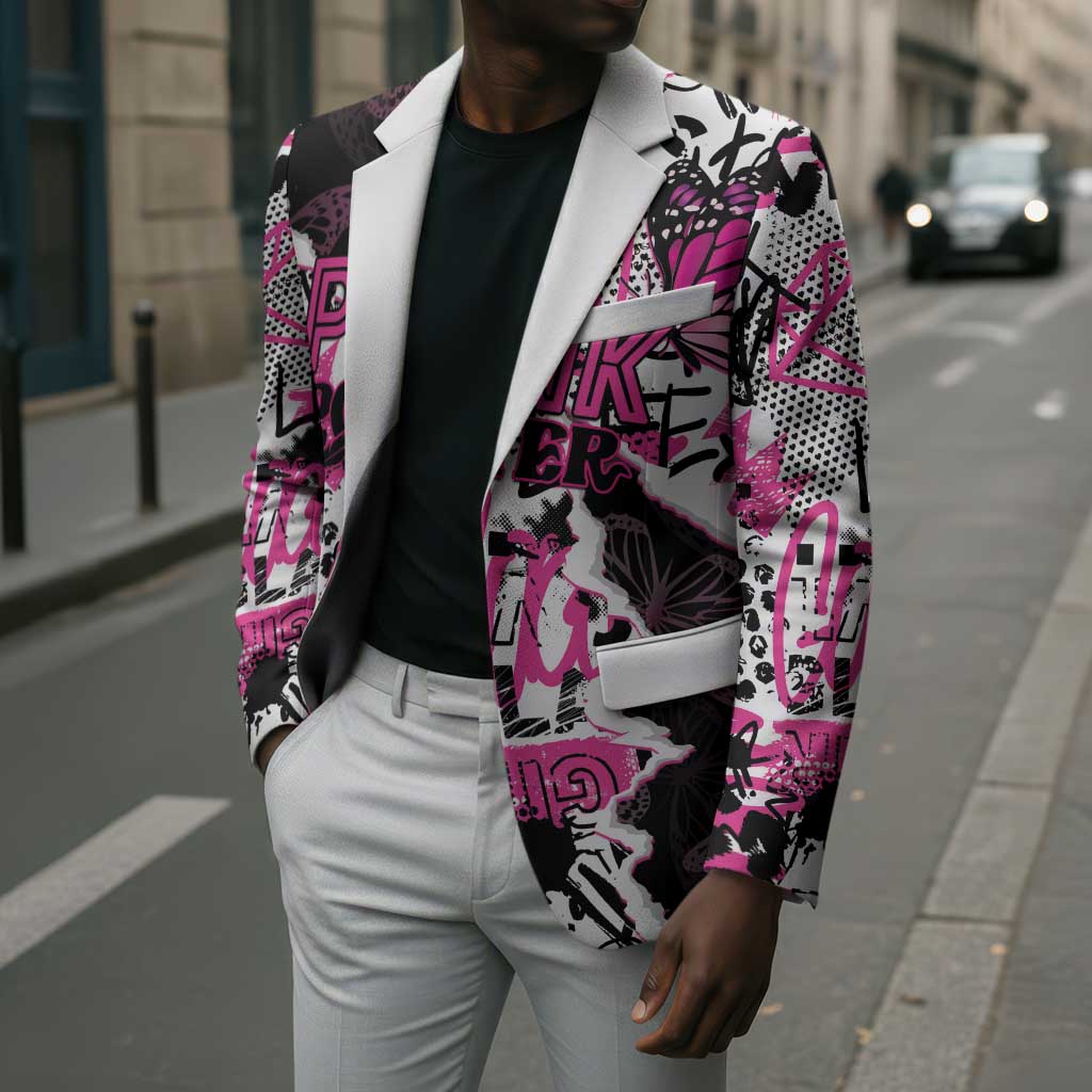 Personalized Pink Power Graffiti Blazer Breast Cancer Awareness