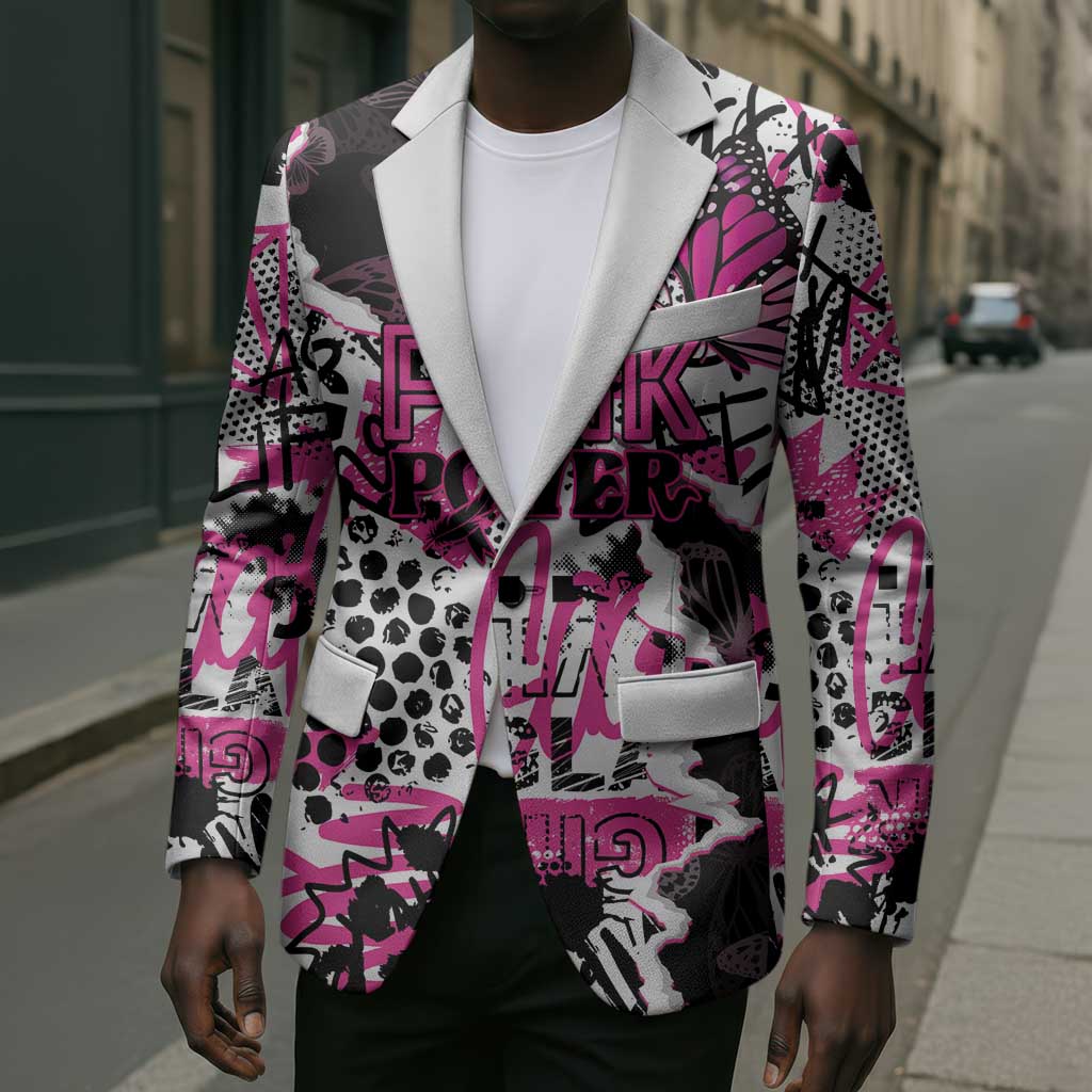 Personalized Pink Power Graffiti Blazer Breast Cancer Awareness