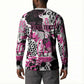Personalized Pink Power Graffiti Button Sweatshirt Breast Cancer Awareness