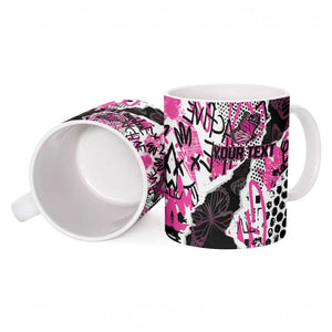 Personalized Pink Power Graffiti Ceramic Mug Breast Cancer Awareness