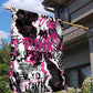 Pink Power Graffiti Garden Flag Breast Cancer Awareness - African Pride