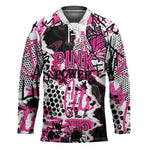 Personalized Pink Power Graffiti Hockey Jersey Breast Cancer Awareness