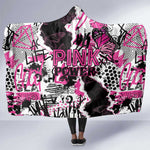 Pink Power Graffiti Hooded Blanket Breast Cancer Awareness - African Pride