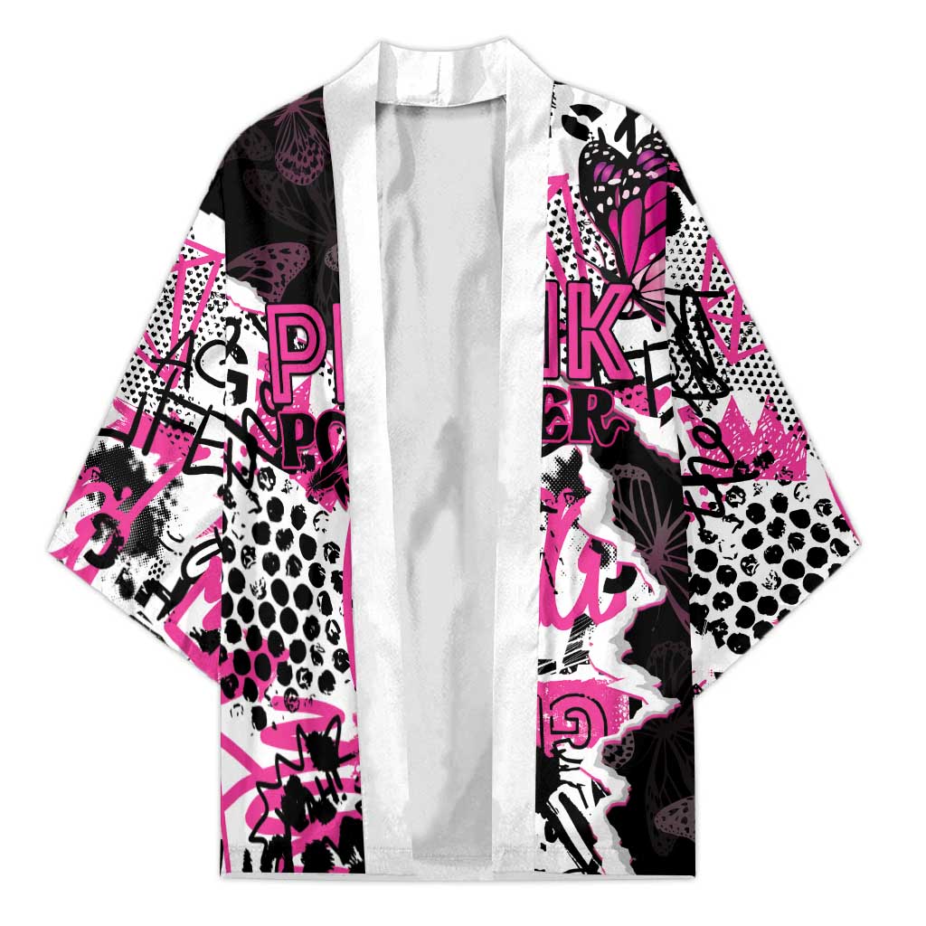 Personalized Pink Power Graffiti Kimono Breast Cancer Awareness