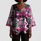 Personalized Pink Power Graffiti Kimono Sleeve Blouse Breast Cancer Awareness
