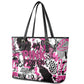 Pink Power Graffiti Leather Tote Bag Breast Cancer Awareness - African Pride