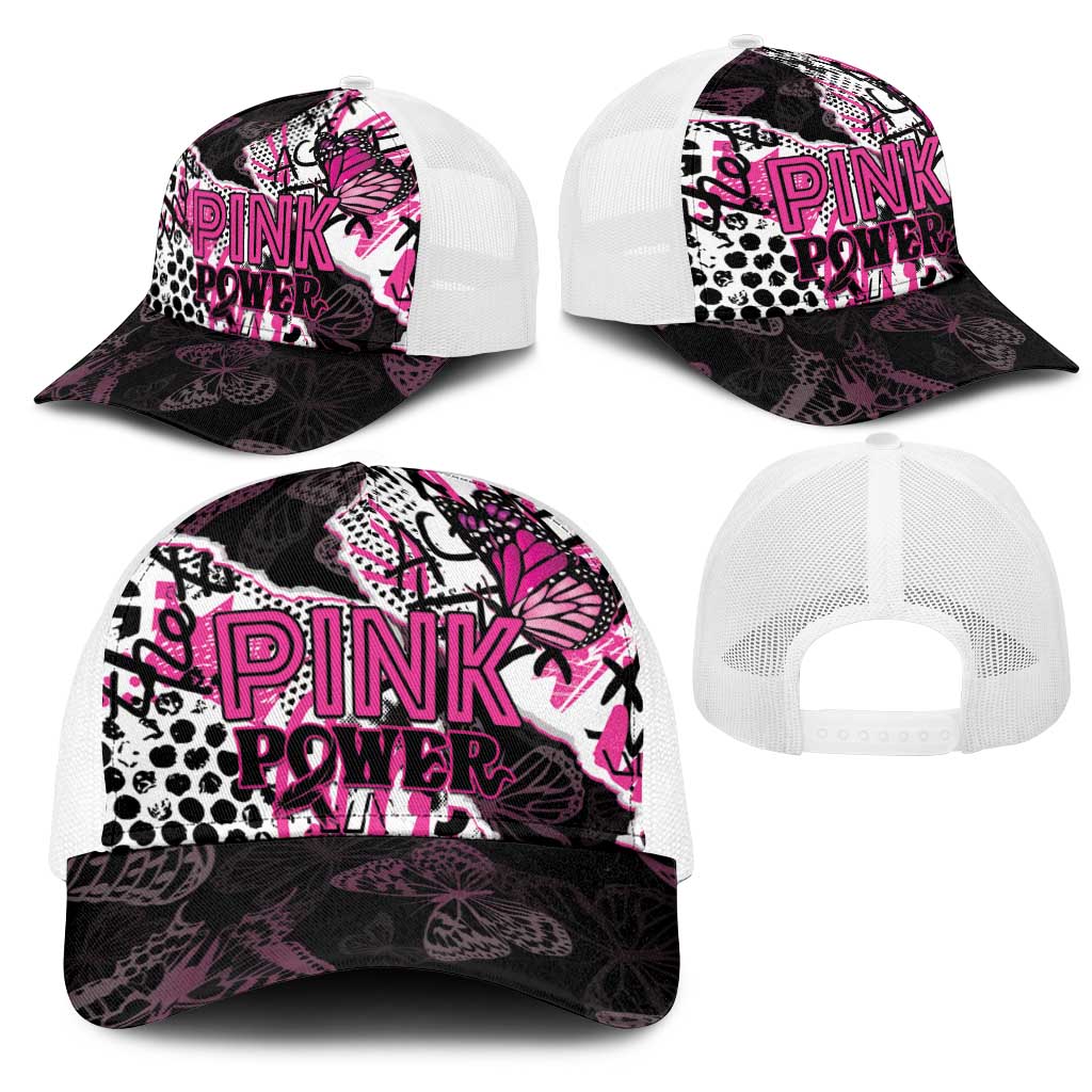 Pink Power Graffiti Mesh Trucker Cap Breast Cancer Awareness - African Pride