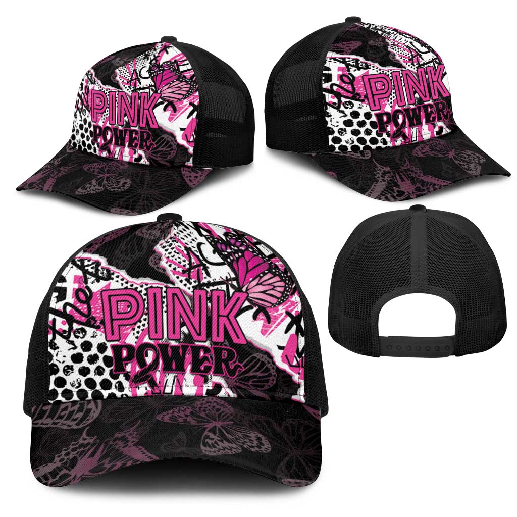 Pink Power Graffiti Mesh Trucker Cap Breast Cancer Awareness - African Pride