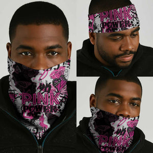 Pink Power Graffiti Neck Gaiter Breast Cancer Awareness LT01