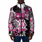 Personalized Pink Power Graffiti Padded Jacket Breast Cancer Awareness