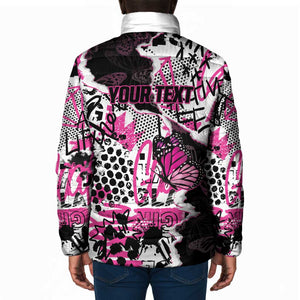 Personalized Pink Power Graffiti Padded Jacket Breast Cancer Awareness