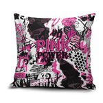 Pink Power Graffiti Pillow Cover Breast Cancer Awareness