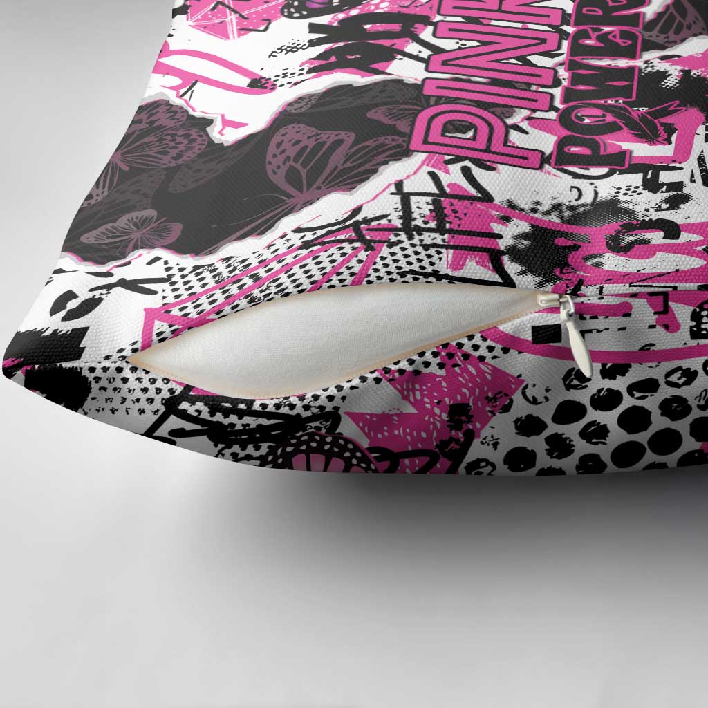 Pink Power Graffiti Pillow Cover Breast Cancer Awareness