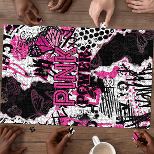 Pink Power Graffiti Puzzle Breast Cancer Awareness