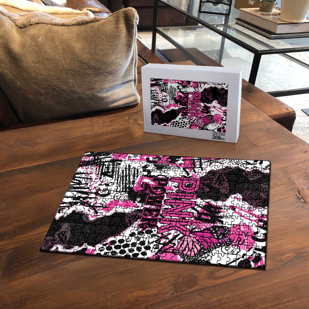 Pink Power Graffiti Puzzle Breast Cancer Awareness