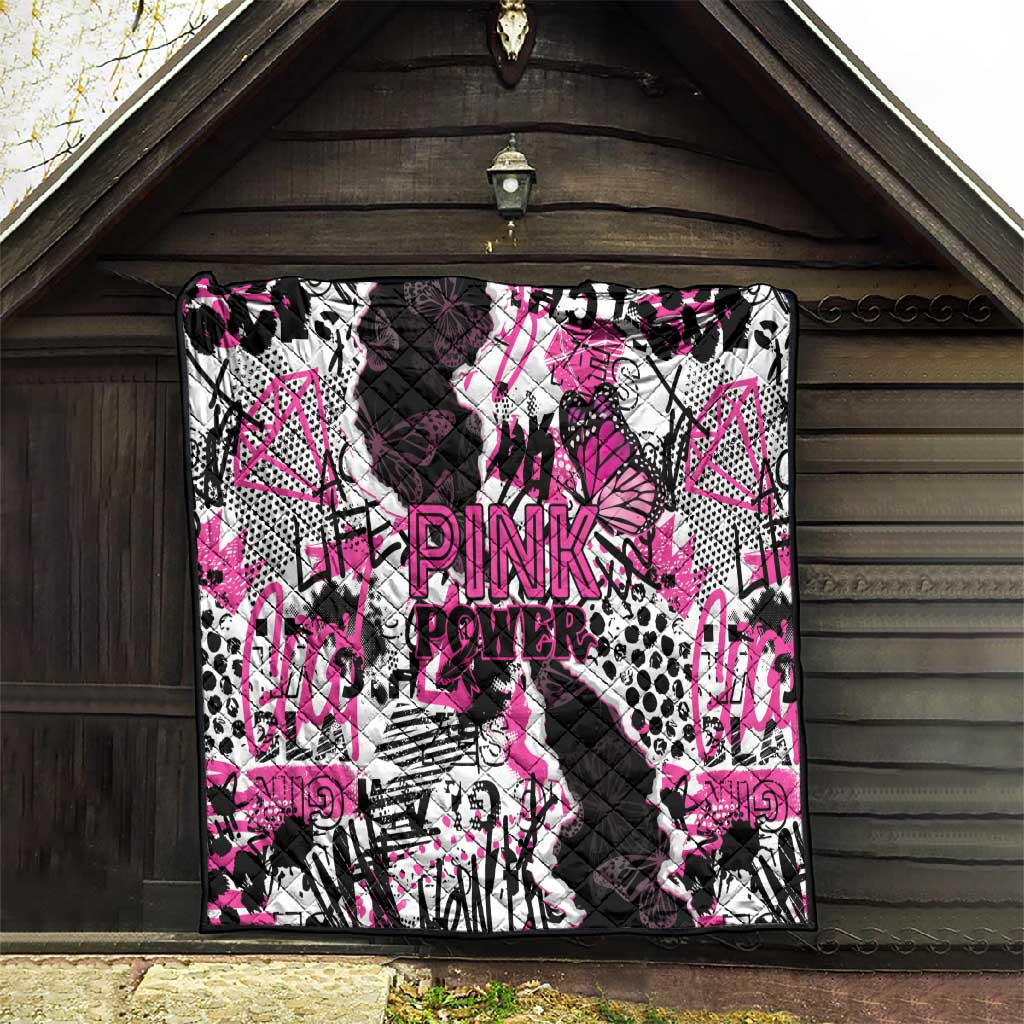 Pink Power Graffiti Quilt Breast Cancer Awareness - African Pride