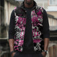 Personalized Pink Power Graffiti Sleeveless Puffer Jacket Breast Cancer Awareness