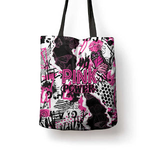 Pink Power Graffiti Tote Bag Breast Cancer Awareness
