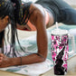 Personalized Pink Power Graffiti Tumbler With Handle Breast Cancer Awareness - African Pride