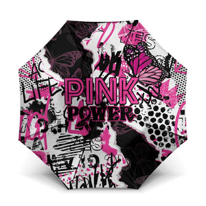 Pink Power Graffiti Umbrella Breast Cancer Awareness
