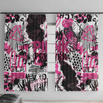 Pink Power Graffiti Window Curtain Breast Cancer Awareness - African Pride